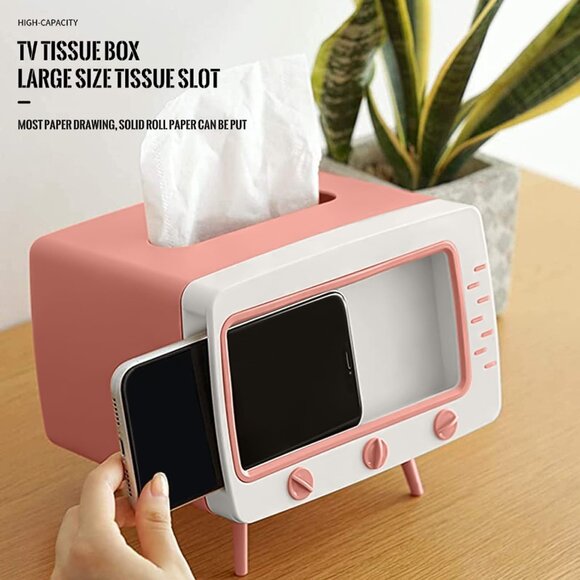 SGVAHY Pink & White Tissue Box Cell Phone Holder NWT - Picture 2 of 12